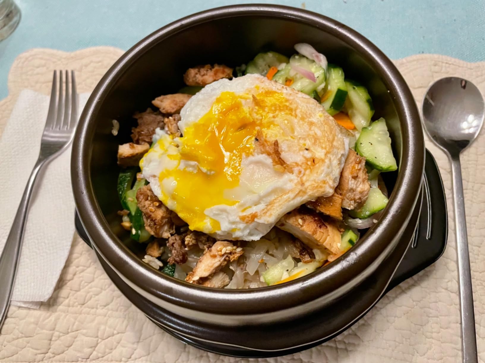 Crazy Korean Cooking Korean Stone Bowl (Dolsot), Sizzling Hot Pot for Bibimbap and Soup - Premium Ceramic (Medium - No Lid) customer photo 1
