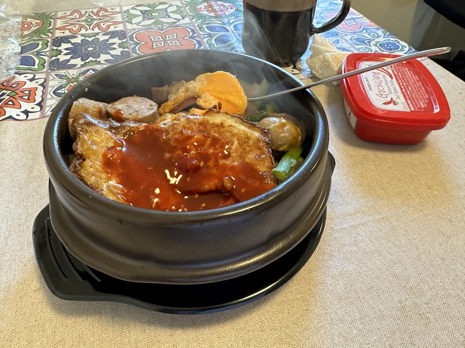 Crazy Korean Cooking Korean Stone Bowl (Dolsot), Sizzling Hot Pot for Bibimbap and Soup - Premium Ceramic (Medium - No Lid) customer photo 2