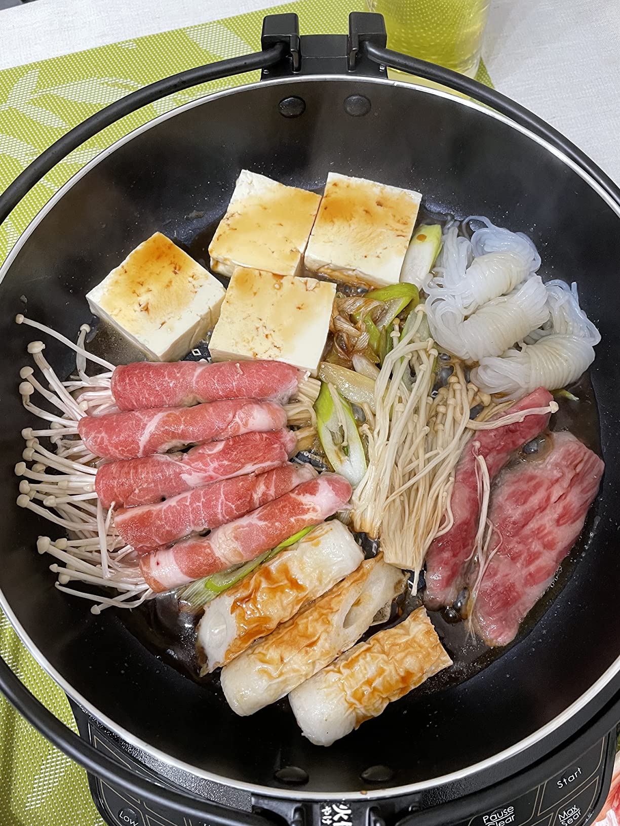 JapanBargain Sukiyaki Nabe Pot Shabu Shabu Hot Pot Pan with Glass Lid for Induction Heating customer photo 1