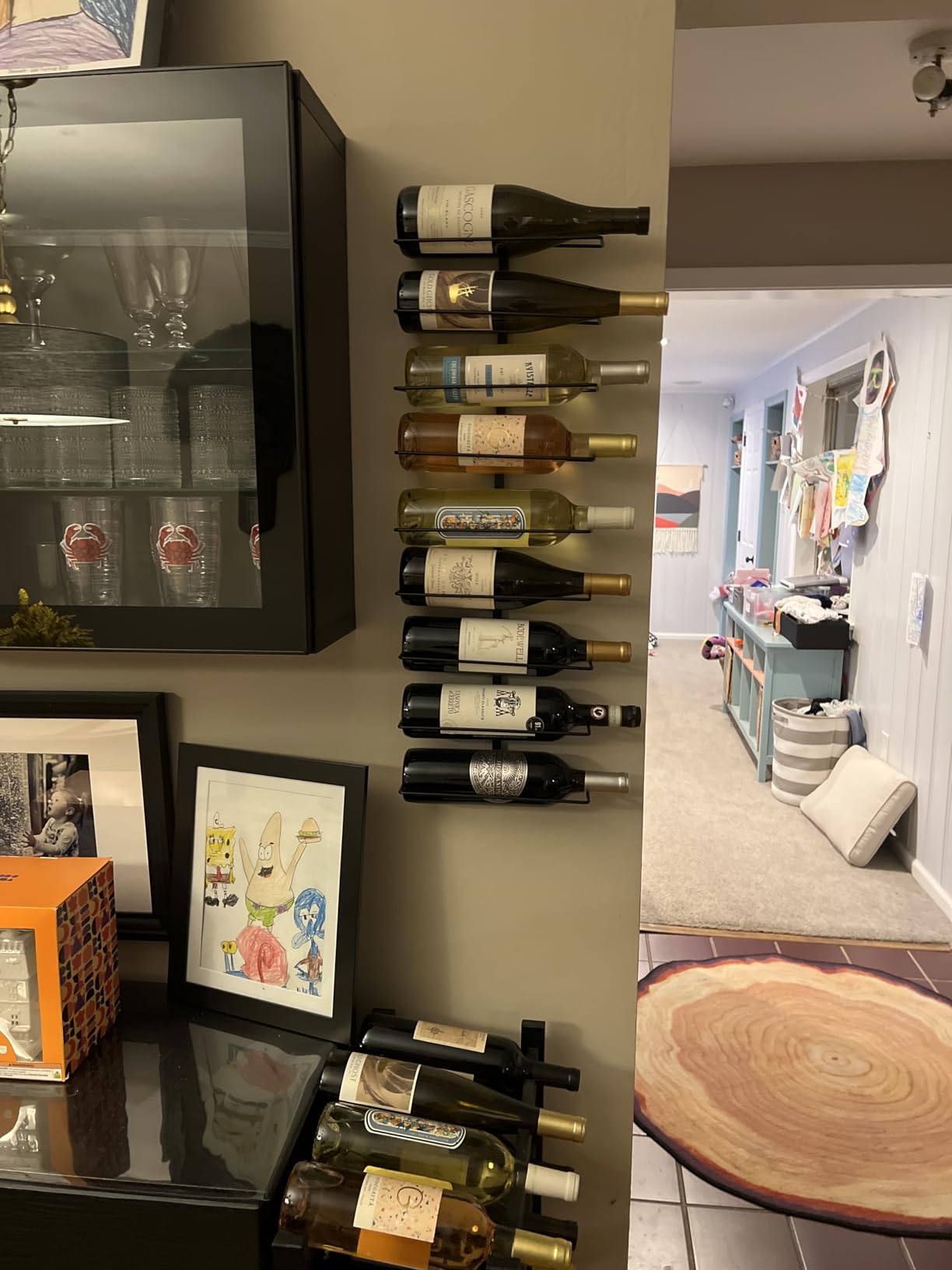 Sorbus Wall Mount Wine Rack - Holds 9 Bottles - Black Metal Wine Bottle Holder for Wall customer photo 2