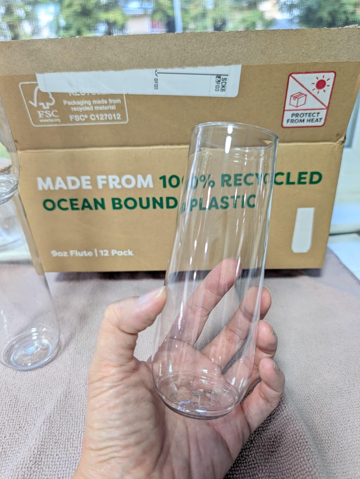 TOSSWARE POP 9oz Flute, Premium Quality, Recyclable, Unbreakable & Crystal Clear Plastic Champagne Glasses, Flute, 12 Count (Pack of 1) customer photo 1