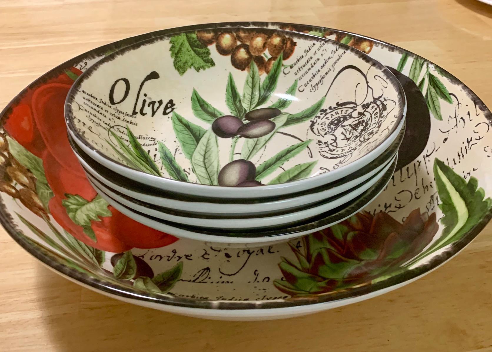 Certified International Botanical Veggies Pasta Set, Multicolored, 5 Piece Set customer photo 2