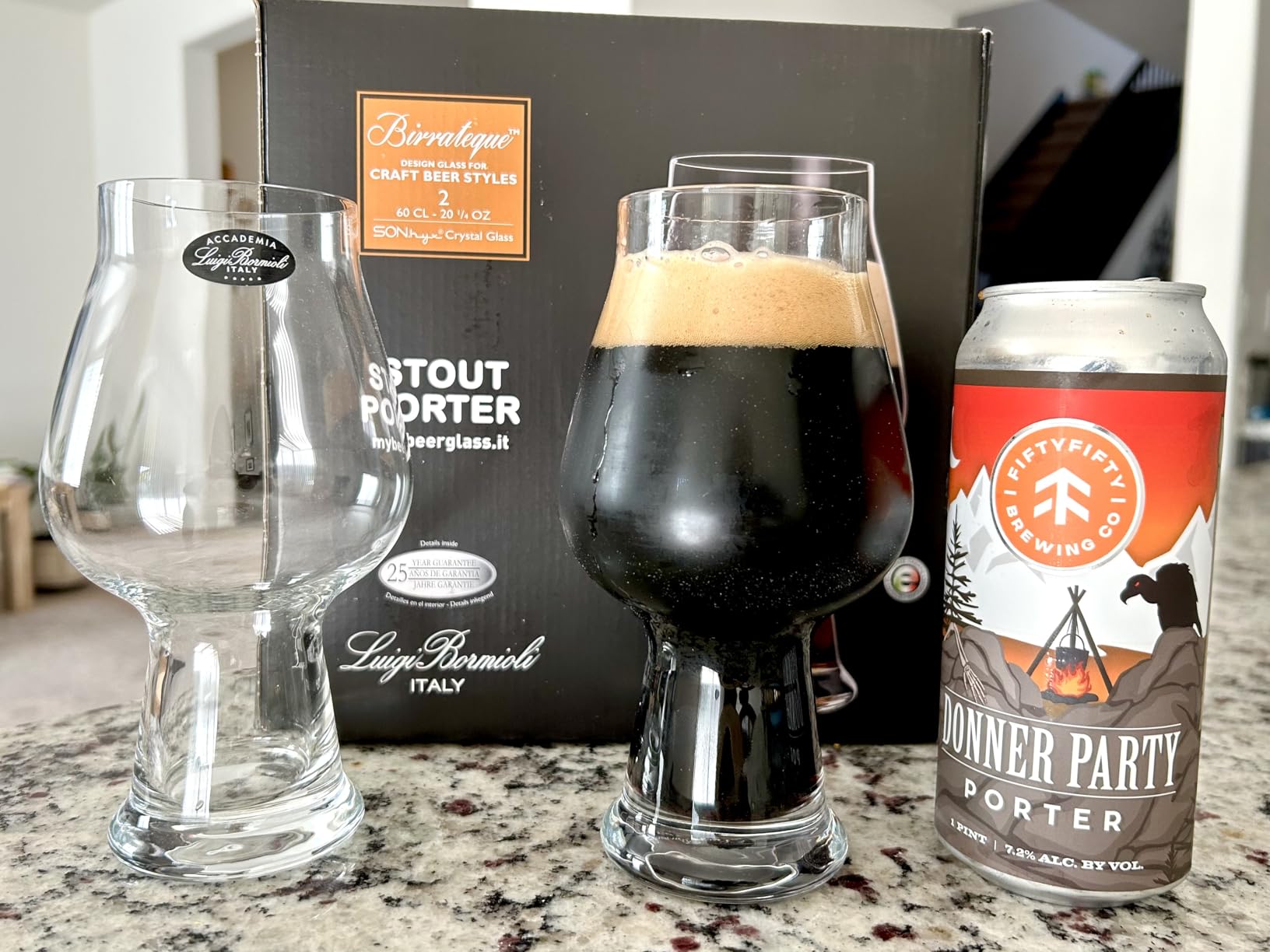 Luigi Bormioli Birrateque 20.25 oz Stout Beer Glasses (Set of 2) - Craft Beer Glasses for Baltic Porter, Irish Dry Stout, Milk Stout, Laser-Cut Rims, Foam Control - Made in Italy, Dishwasher Safe customer photo 1