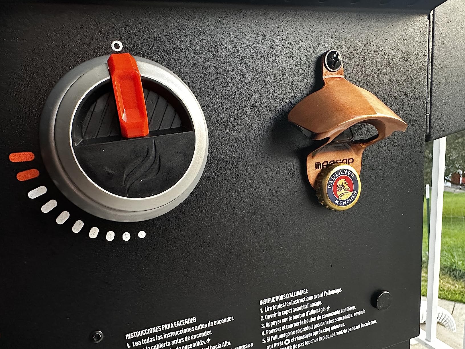 Outdoor Bottle Opener Wall Mounted - Style Magnetic Beer Bottle Opener that Catches Caps - Easy to Install and Incredibly Convenient (Gunmetal Black) customer photo 1