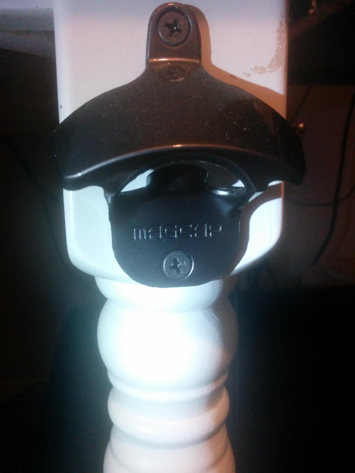 Outdoor Bottle Opener Wall Mounted - Style Magnetic Beer Bottle Opener that Catches Caps - Easy to Install and Incredibly Convenient (Gunmetal Black) customer photo 2