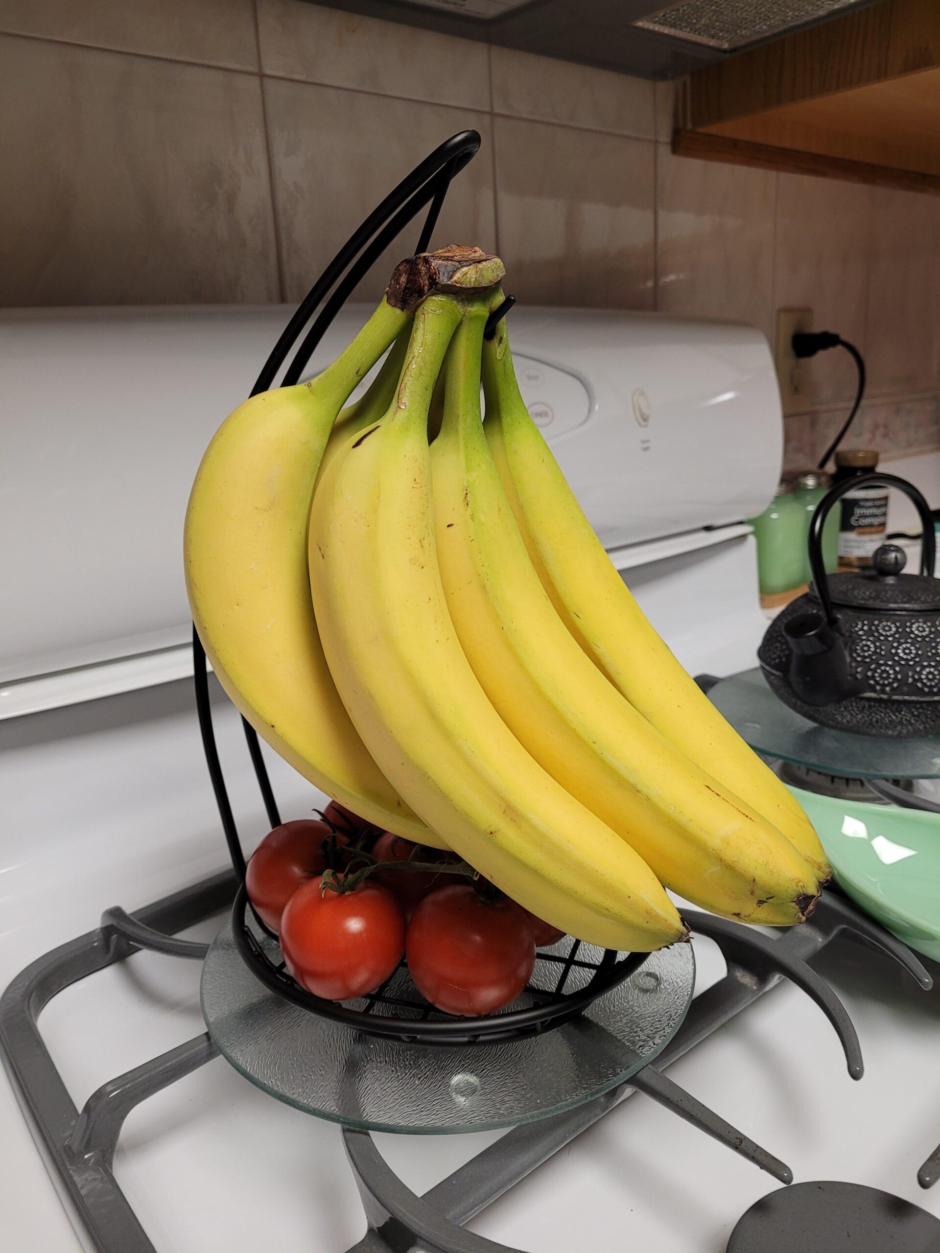 Spectrum Grid Banana Holder Stand Black Modern Metal Fruit Tree Hanger with Hook for Kitchen Countertop Storage, Sturdy Heavy Duty Banana Hanger Hook Keeps Bananas Fresh Longer Preventing Bruises customer photo 2