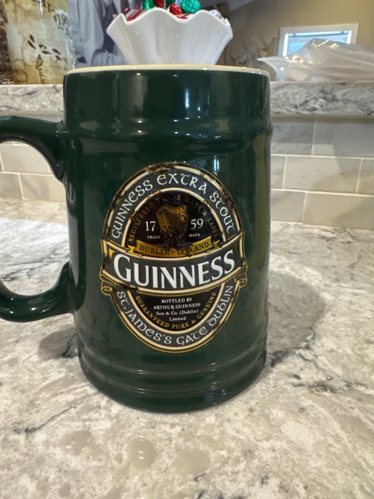 Guinness Green Ceramic Label Tankard | Official Merchandise Draught Branded Beer Drinking Cup customer photo 1