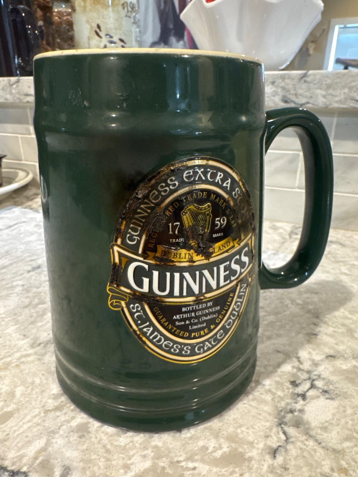 Guinness Green Ceramic Label Tankard | Official Merchandise Draught Branded Beer Drinking Cup customer photo 2