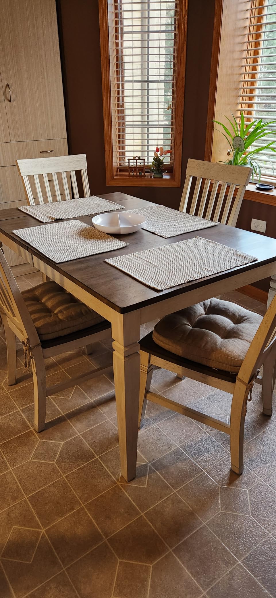Sweet Home Collection 100% Cotton Placemats for Dining Room Rectangle Two Tone Woven Fabric 13