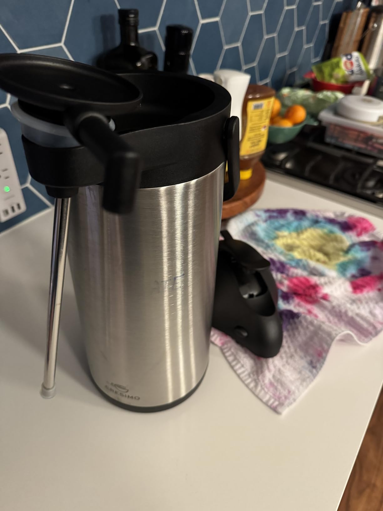 Cresimo Thermal Coffee Carafe 68oz / 2L - 12 Hours Hot Beverage Dispenser, Insulated Stainless Steel Carafe for Liquids, Coffee Carafes For Keeping Hot Water Dispenser for Parties - Large Tea Flask customer photo 2