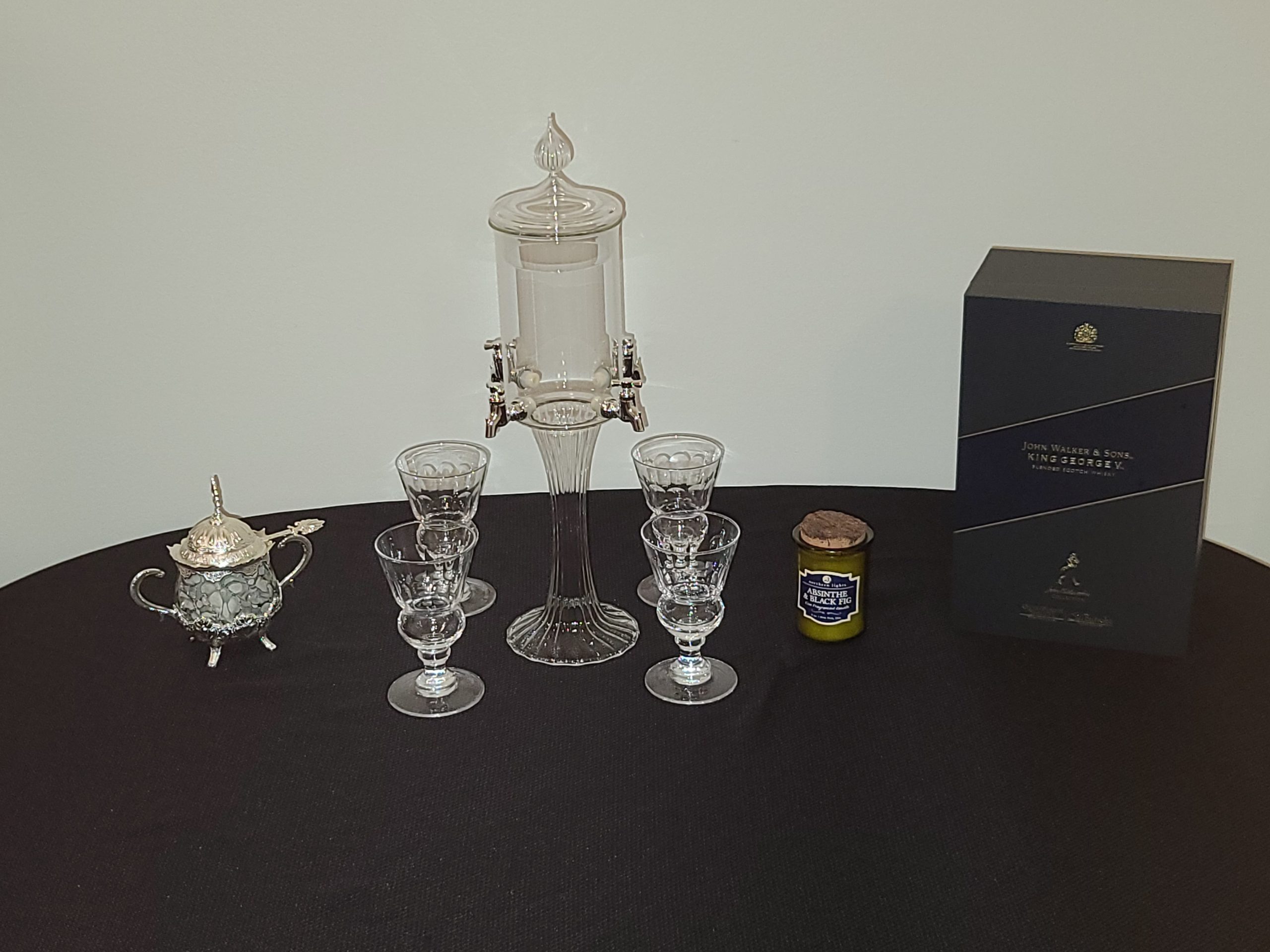 ALANDIA Absinthe Fountain Set Heure Verte: Fountain with 4 Spouts | 4 Glasses | 4 Spoons | Absinthe Sugar Cubes! Drink Traditionally customer photo 2