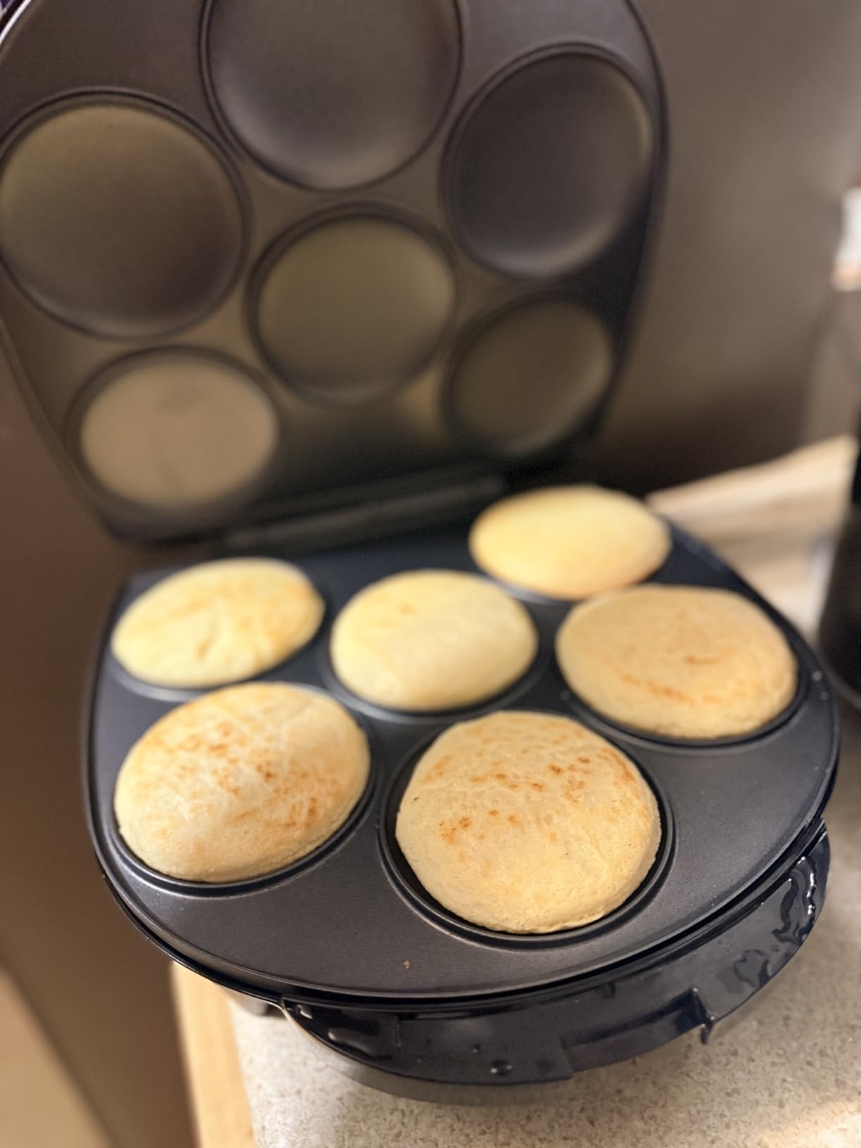 Holstein Housewares Non-Stick 6-Section Multi-Food Maker - Arepas, Mini Pancakes, Corncakes and More - Black, 12 Inch customer photo 1