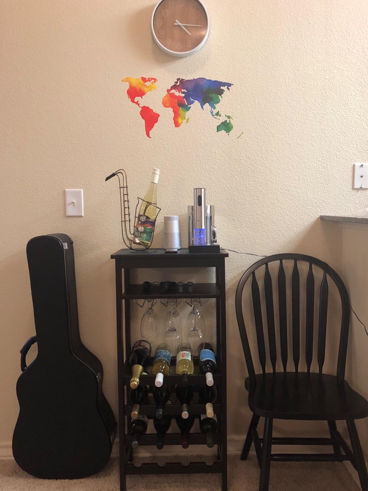 Tooarts Saxophone Free Standing Tabletop Wine Racks, Creative Metal Wine Bottle Holder, Collectible Figurines Wine Shelf Gifts for Wine Lovers, Home Interior Kitchen Bar Decorations customer photo 2