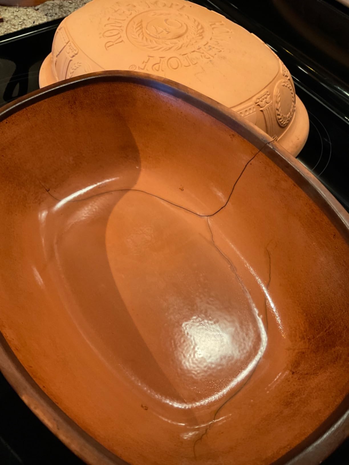Romertopf Clay Roaster | 50 Years Anniversary Edition | Non-Stick Dutch Oven | Healthy Pot Cooking | Clay Baker | Versatile Cooking Vessel - 5.2 Quarts (5 Liters) for up to 8 people customer photo 2