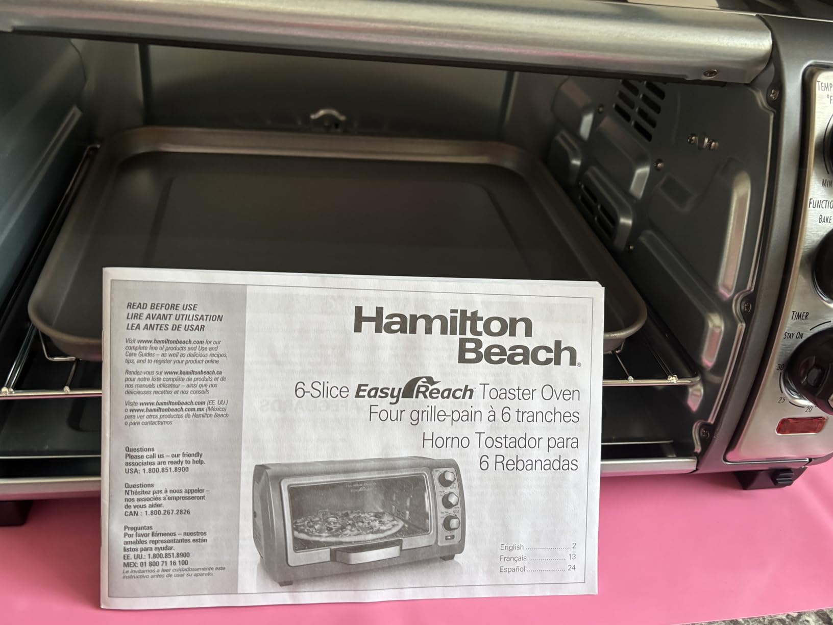 Hamilton Beach 6 Slice Countertop Toaster Oven With Easy Reach Roll-Top Door, Bake, Broil & Toast Functions, Auto Shutoff, Silver (31127D) customer photo 1