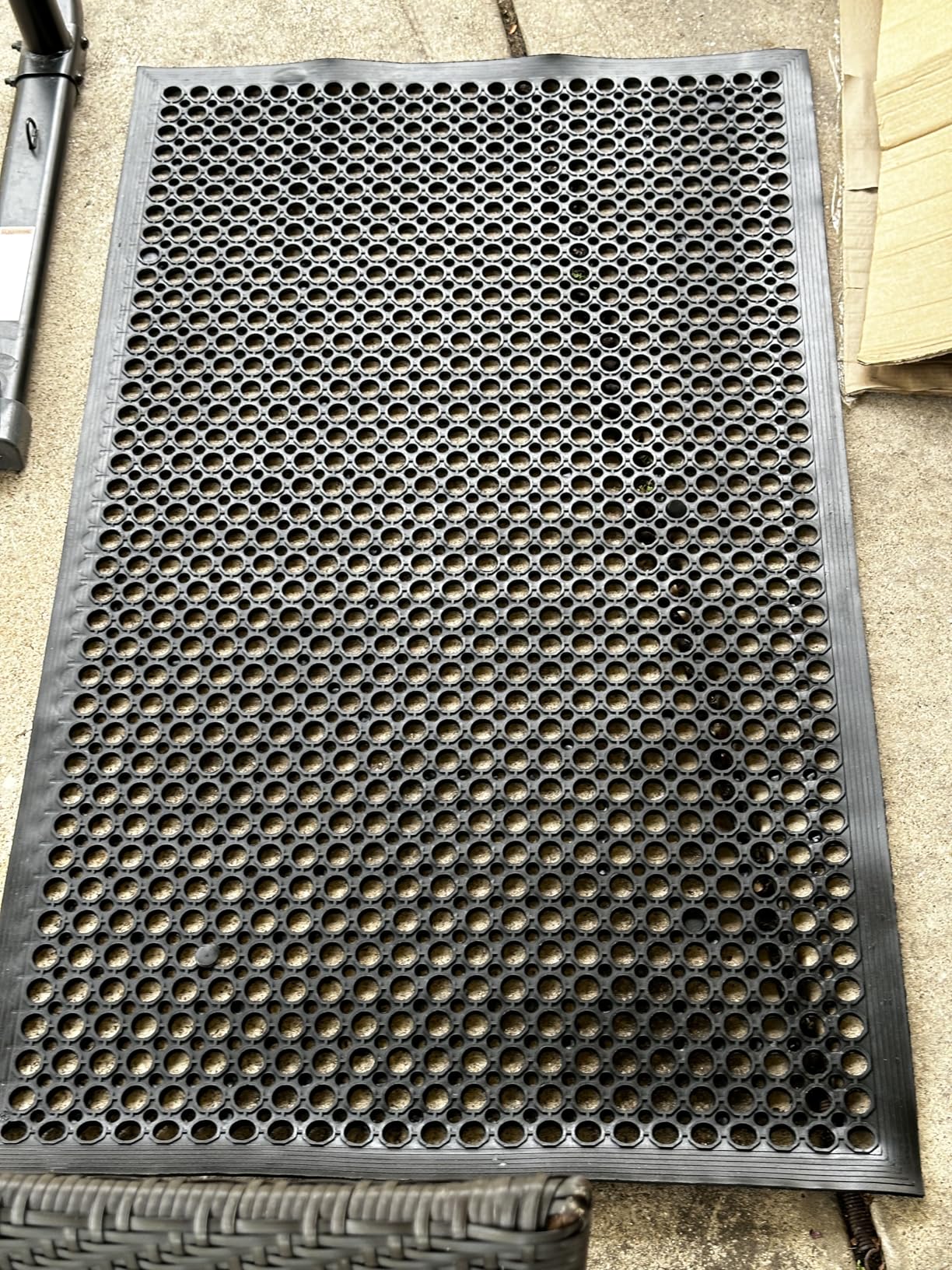 Rubber Floor Door Mats Outside Entrance Commercial Restaurant Kitchen Anti Fatigue Rubber Drainage Mat New Non Slip Bar Floor Mat Outdoor Mats for Garage Use Black 36inch x 60inch from SallyMall customer photo 2