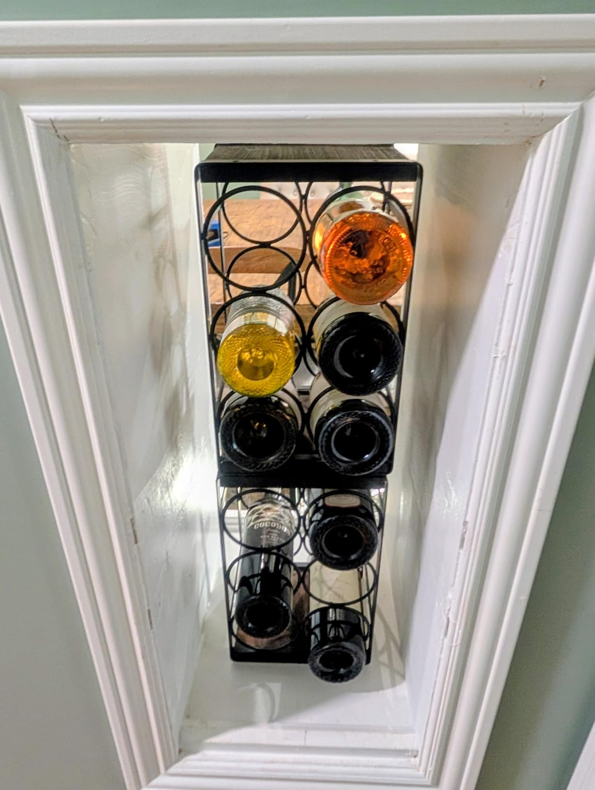 Rustic Wood Countertop Wine Rack 6 Bottles No Need Assembly Brown customer photo 1