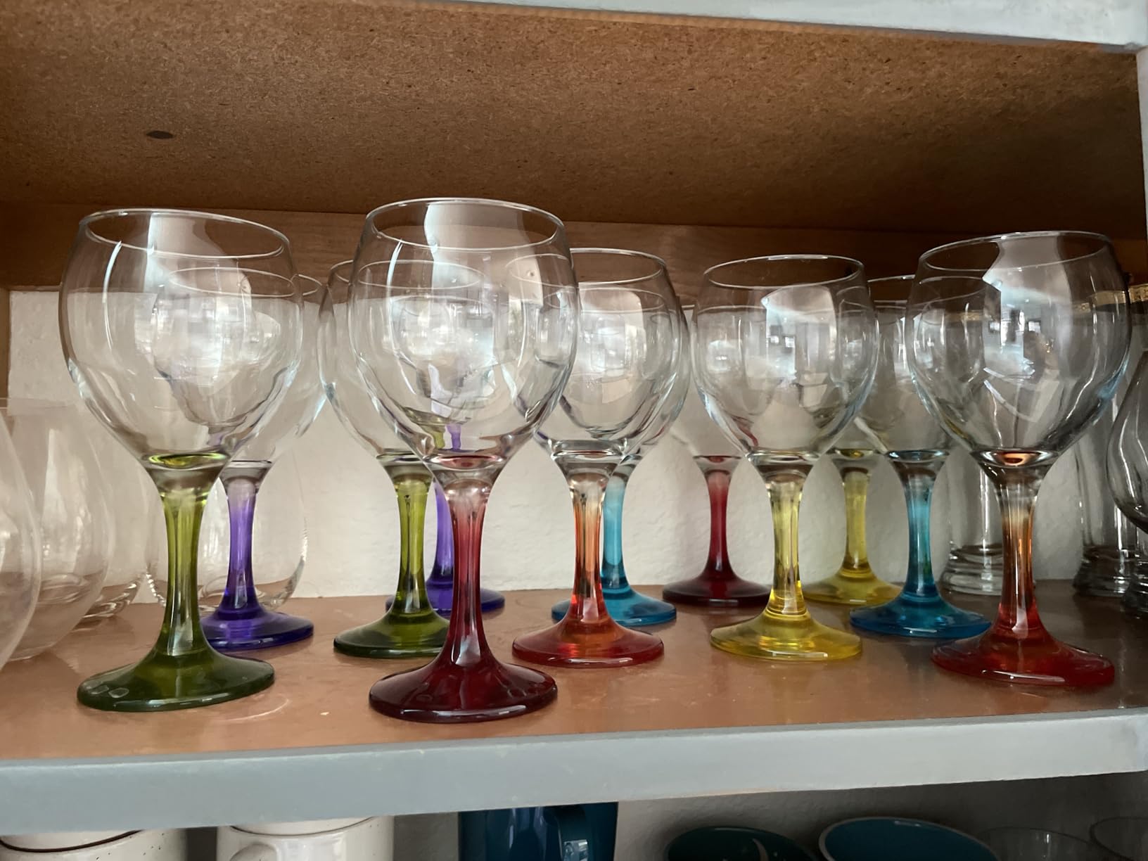 Orion Multi Colored Party Stemmed Wine Glasses, 12 oz, Set of 6 customer photo 1