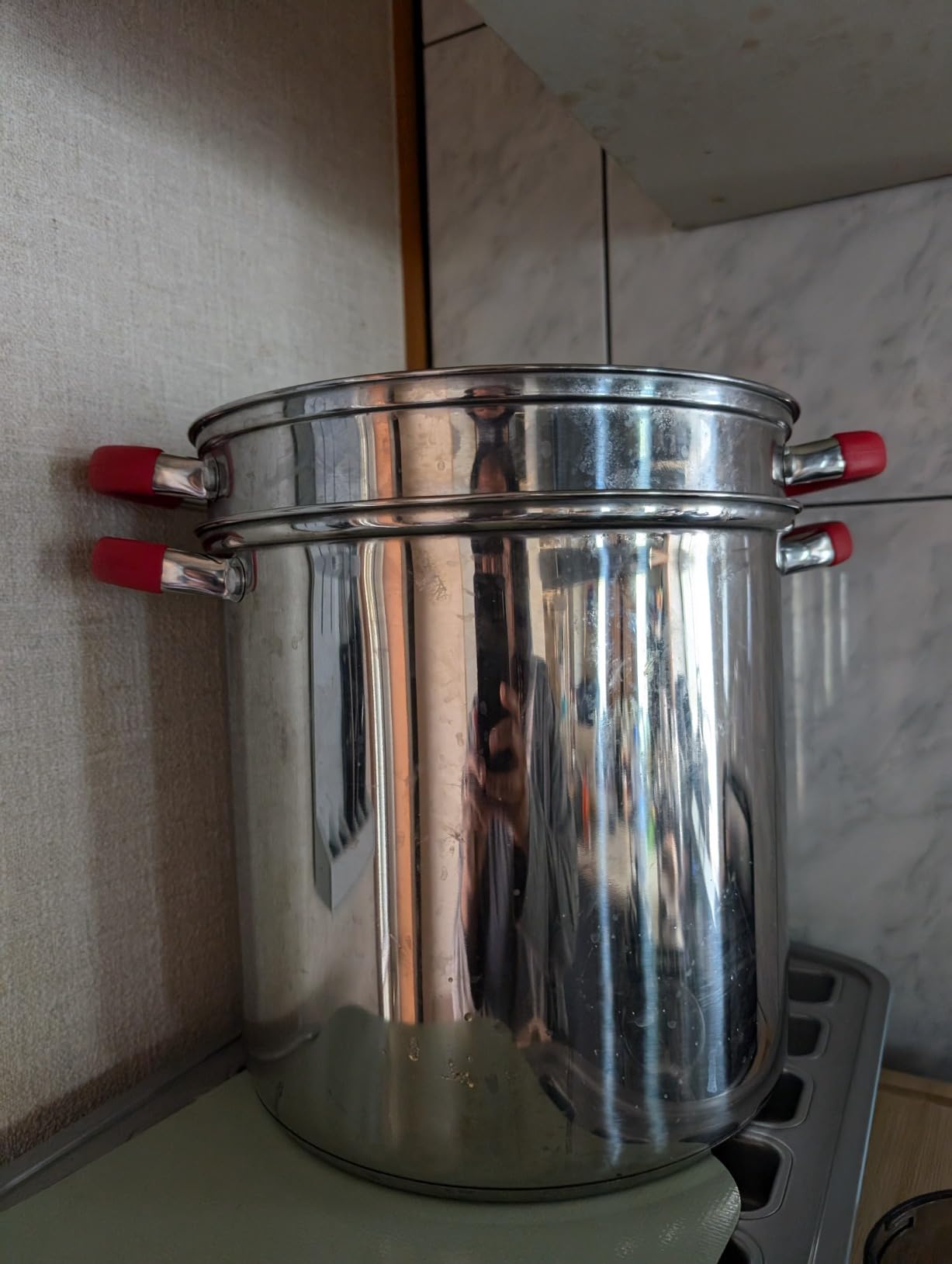 EXCELSTEEL 12 Qt Multifunction Stainless Steel Pasta Cooker with Encapsulated Base, Vented Glass Lid, and Riveted Silicone Covered Handles customer photo 1