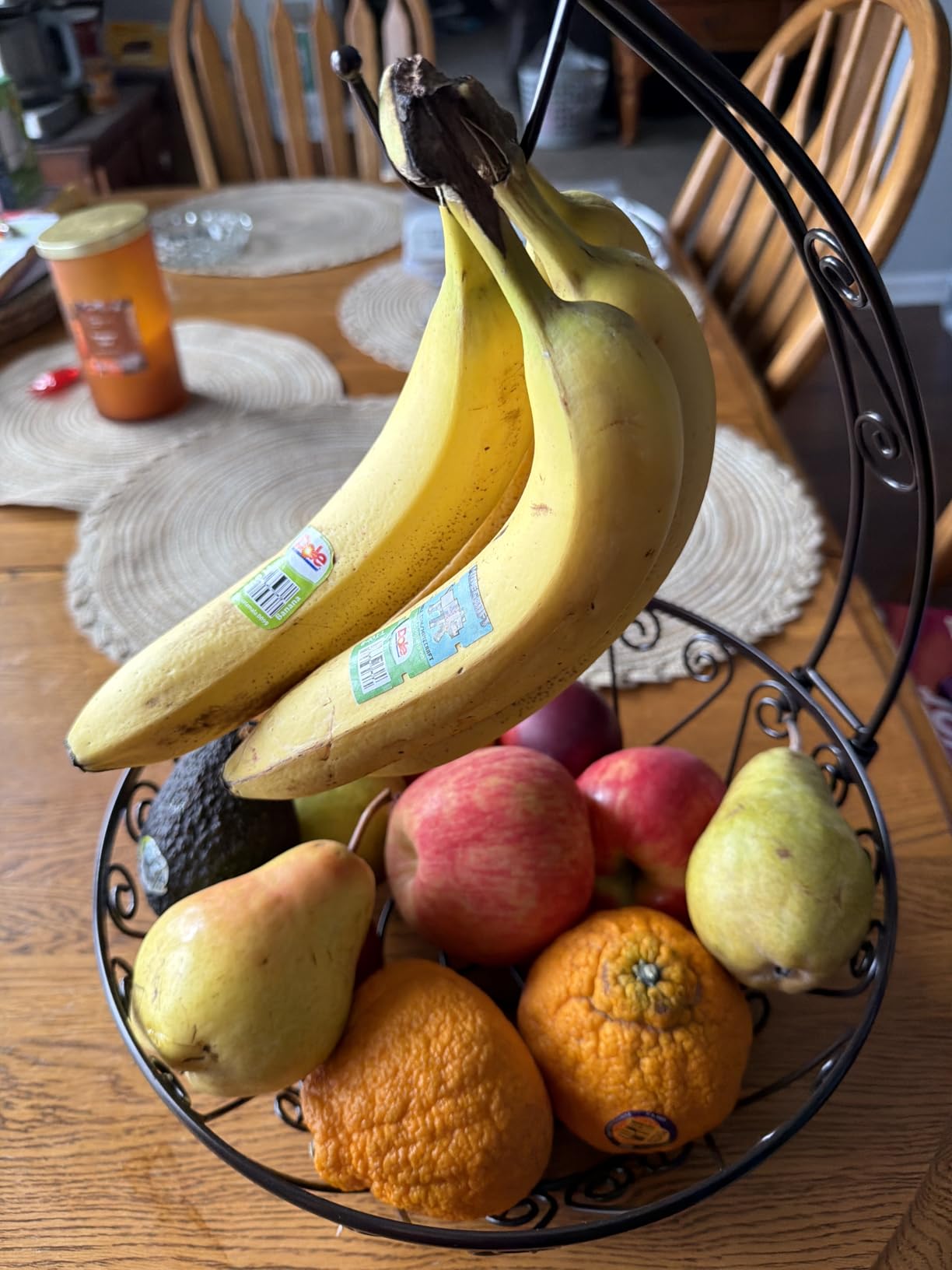 SimpleHouseware Fruit Basket Bowl with Banana Tree Hanger, Bronze customer photo 1