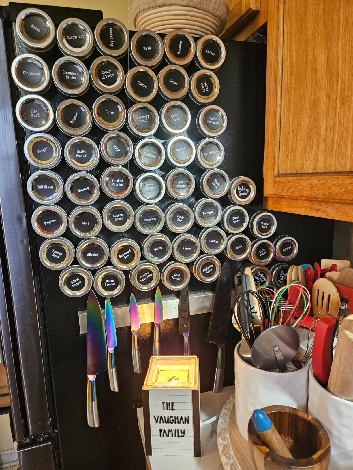 Juvale 20-Pack Magnetic Spice Jars - Space-Saving & Magnetic Spice Rack for Refrigerator - Preprinted Labels & Seasoning Containers customer photo 2