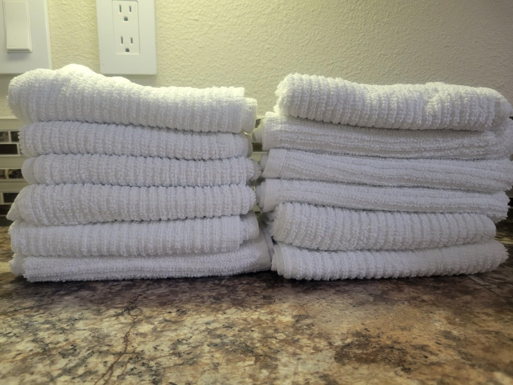 Bar Towels - Bar Mop Cleaning Kitchen Towels (12 Pack, 16x19) - Premium Ring-Spun Cotton White Kitchen Bar Towels, Restaurant Cleaning Towels, Shop Towels and Rags - Bulk Bar Mop Set customer photo 2