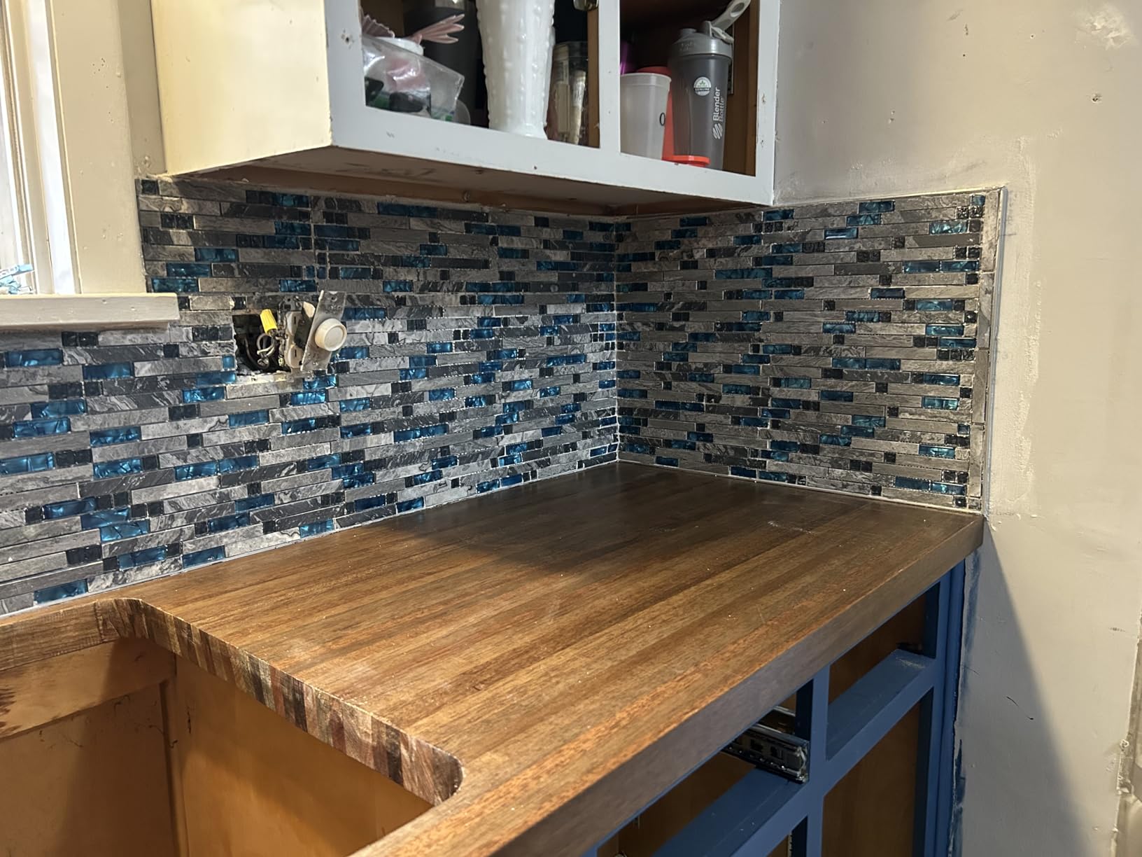 Art3d Grout Decorative Tile, Blue/Gray, Glass, for Kitchen Backsplash or Bathroom Backsplash (5 Pack) customer photo 2