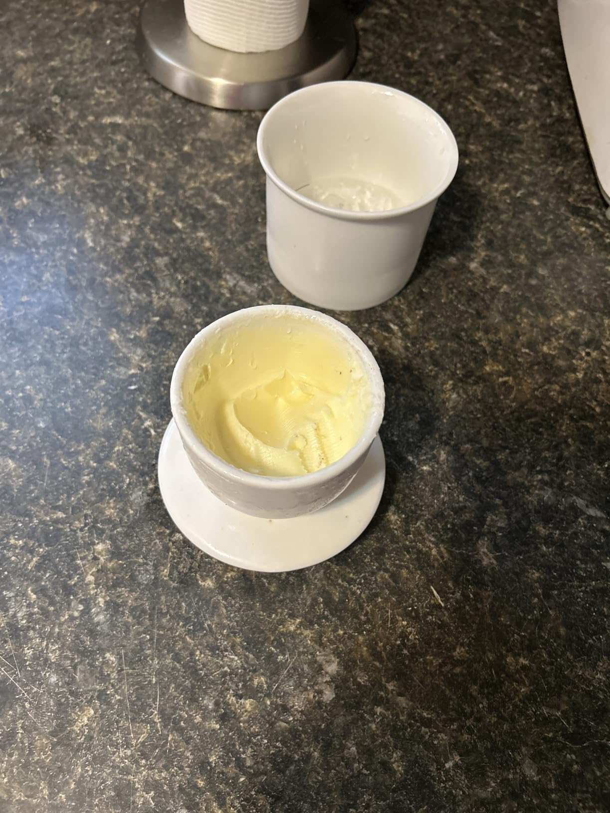 French Butter Dish - Butter Crock for Counter with Water Line for Fresh Spreadable Butter - French Butter Keeper with Lid - Housewarming Gift For The One Who Has It All - White customer photo 2