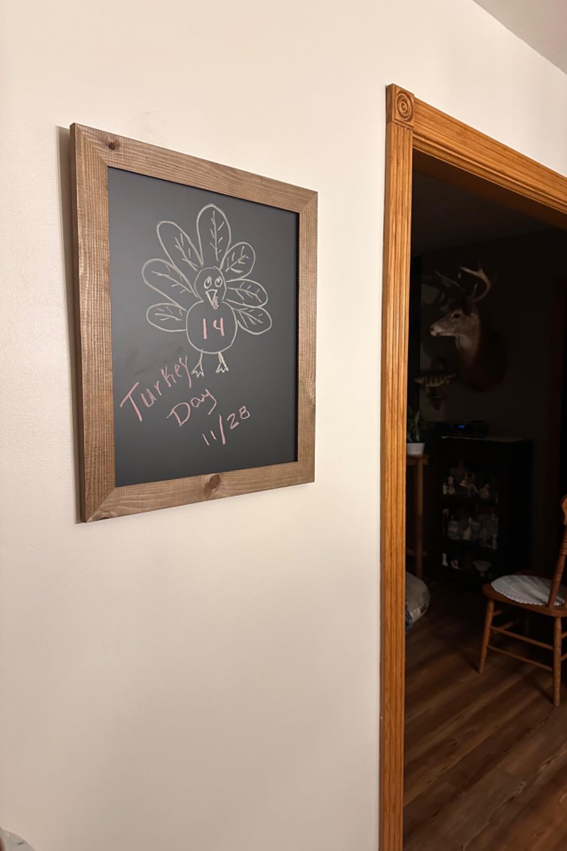 Ilyapa Rustic Wooden Magnetic Kitchen Chalkboard Sign - 12x16 Inch Brown Framed Wall Hanging Chalk Board for Farmhouse Decor, Wedding, Restaurant Menu customer photo 1