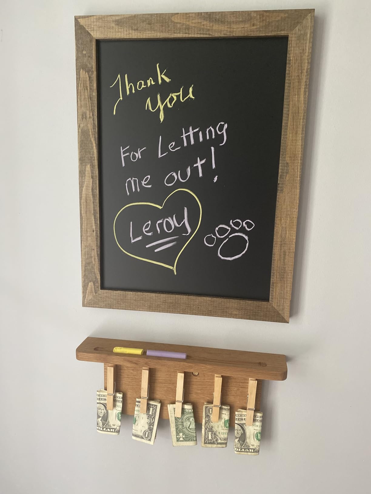 Ilyapa Rustic Wooden Magnetic Kitchen Chalkboard Sign - 12x16 Inch Brown Framed Wall Hanging Chalk Board for Farmhouse Decor, Wedding, Restaurant Menu customer photo 2