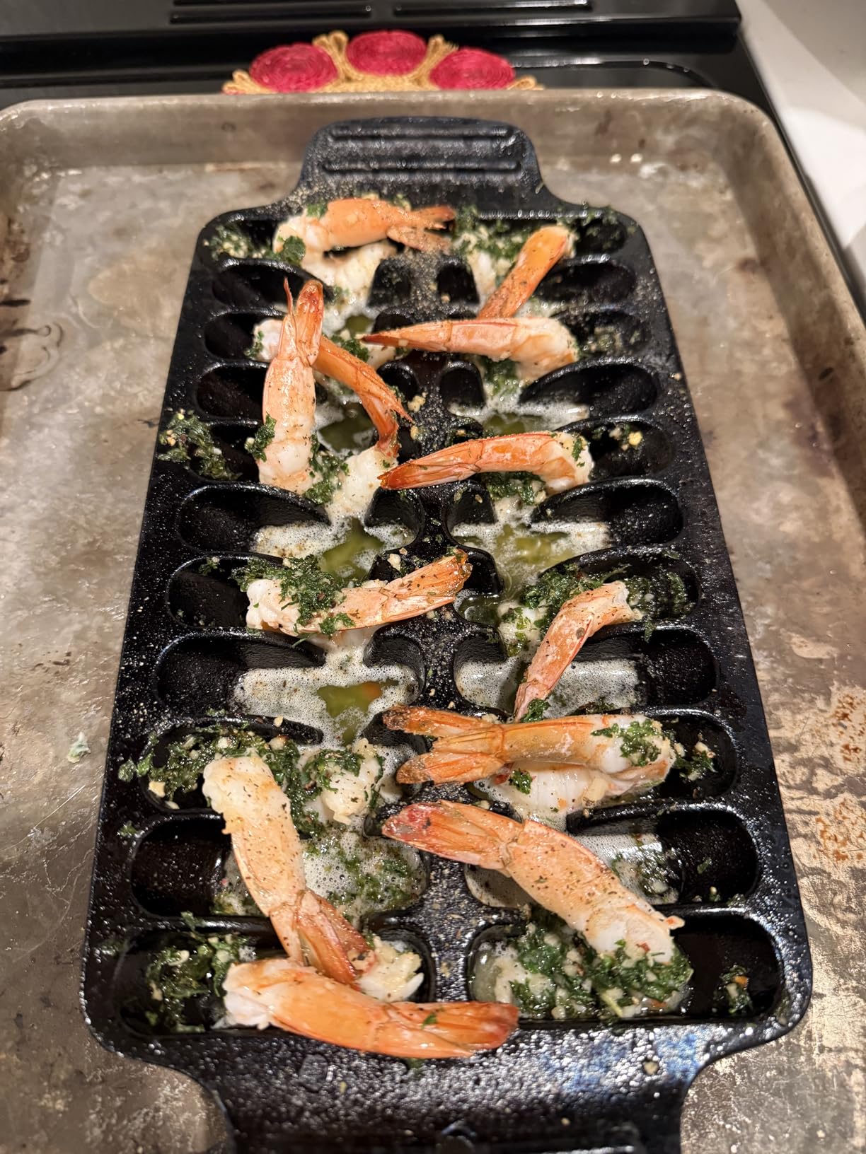Outset Cast Iron Fish Grill and Serving Pan, 18.9 x 7.28 x 0.98 inch BBQ and Oven Safe Fish Cooking Pan customer photo 2