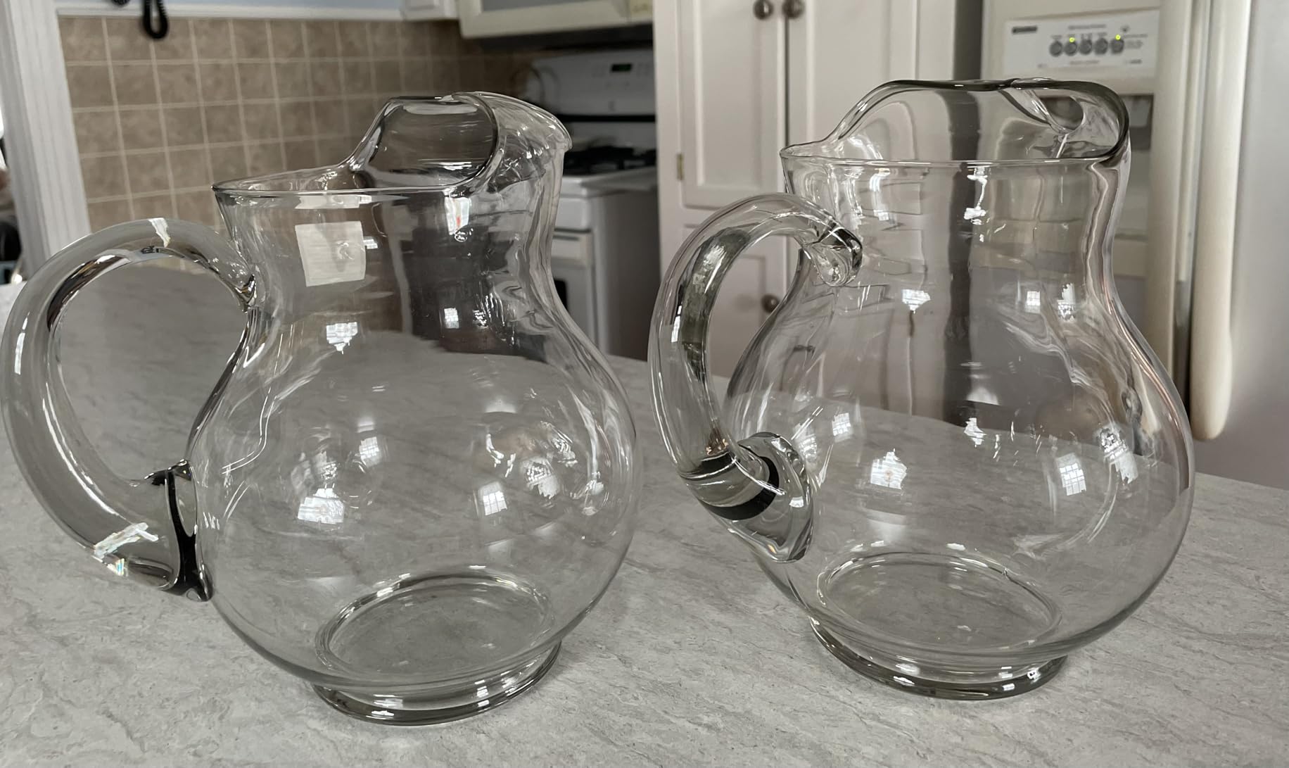 Libbey Acapulco Large Glass Pitcher Set of 2, 89 Oz, Clear, Tall Bubble Glass Pitchers with Handle, Modern Drink Pitchers for Iced Tea, Punch and More customer photo 2