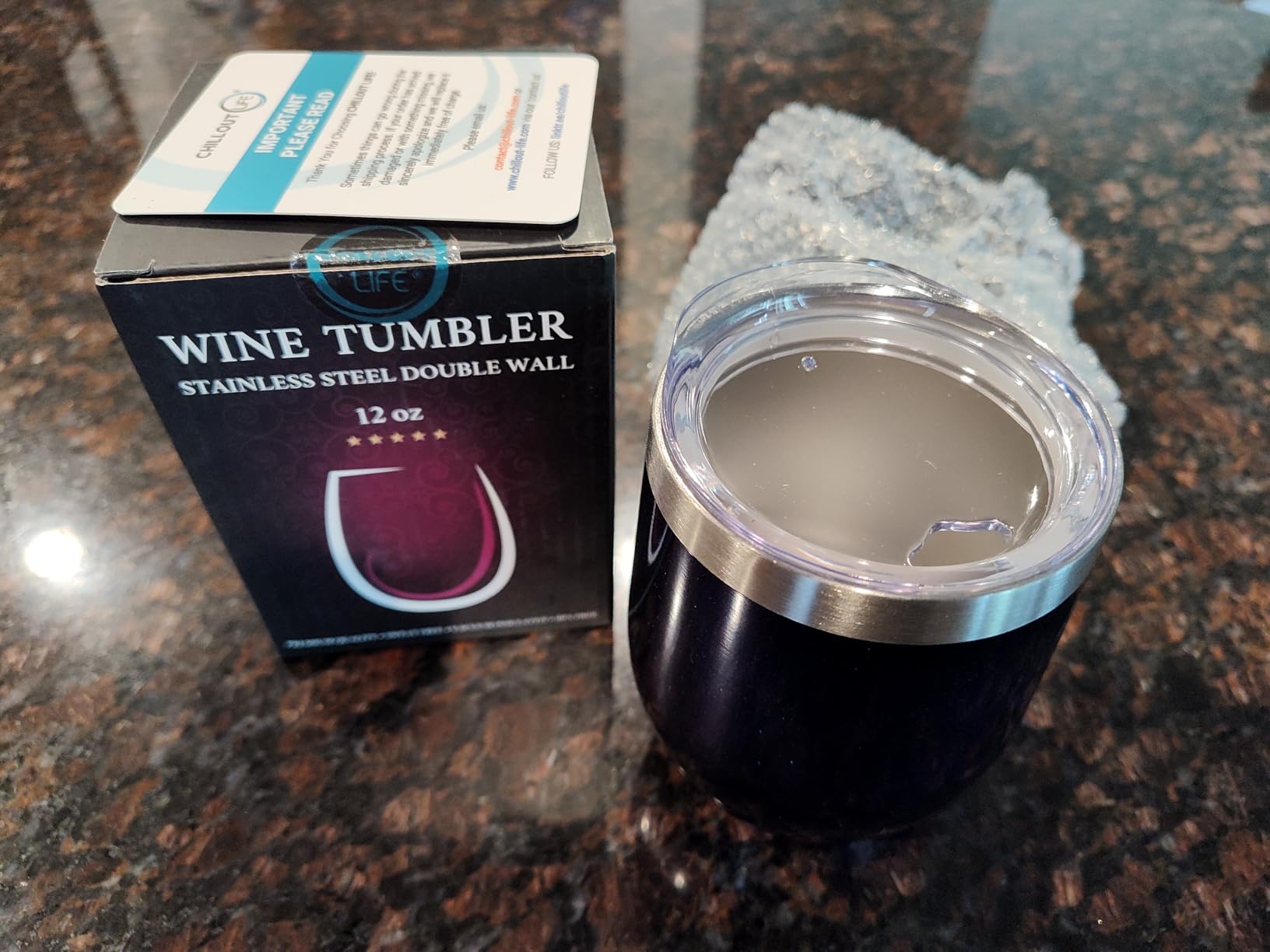 CHILLOUT LIFE 12 oz Stainless Steel Wine Tumblers 2 Pack - Double Wall Vacuum Insulated Wine Glasses Cups with Lids and Straws Set customer photo 1