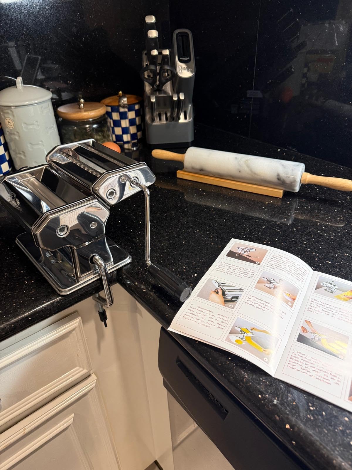 Sailnovo Pasta Maker Machine, 180 Roller Pasta Maker, 9 Adjustable Thickness Settings 2-in-1 Noodles Maker with Rollers and Cutter customer photo 2