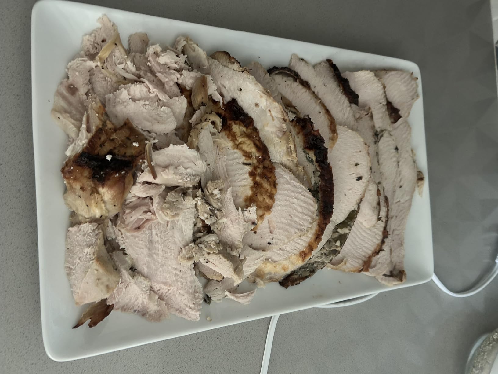 NutriChef Electric Carving Turkey Slicer Kitchen Knife | For Thanksgiving | Portable Electrical Food Cutter Knife Set with Carve Blades & Wood Stand | Cuts Meat, Bread, Cheese & Fruit | White customer photo 1