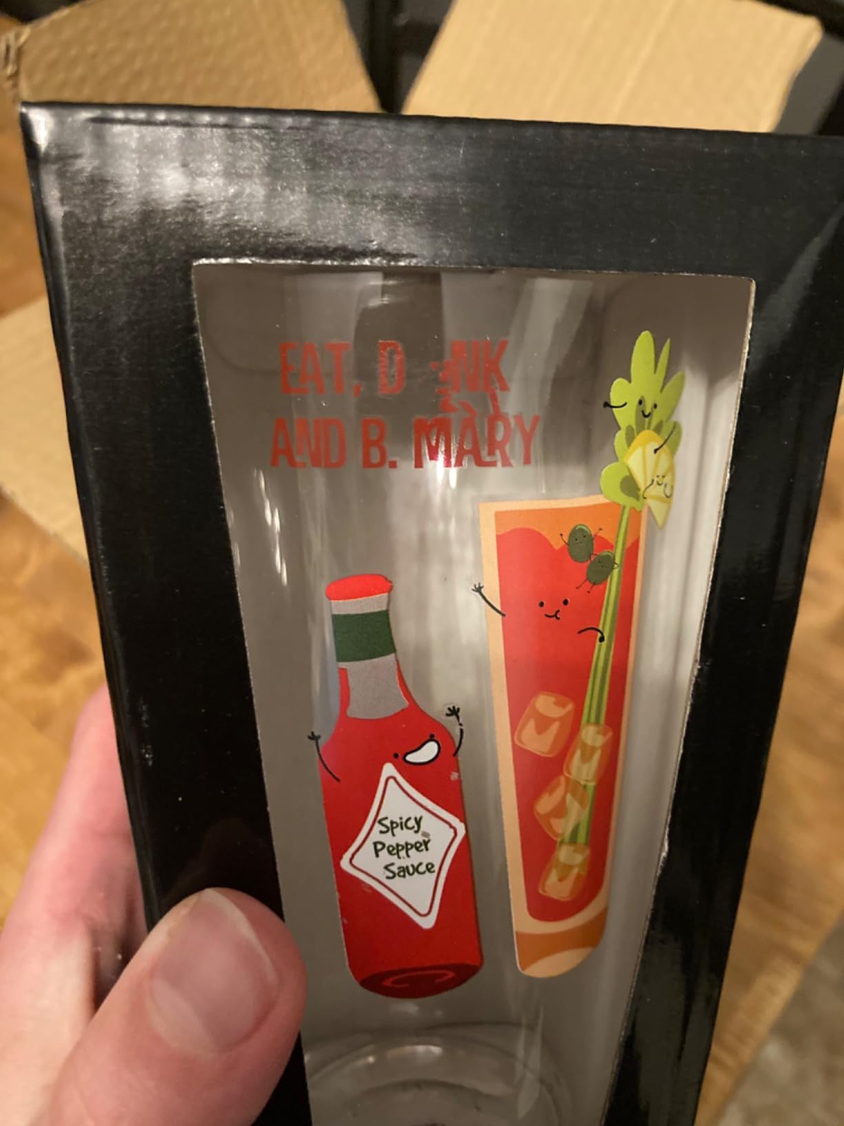 Eat, Drink & B. Mary - Bloody Mary - 16 oz Pint Glass Tumbler - Themed Cocktail Glass customer photo 1