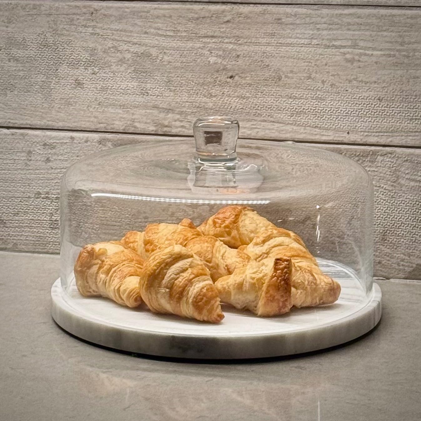 Galashield Marble Cake Stand with Dome | Cake Plate with Glass Dome Cake Cover customer photo 1