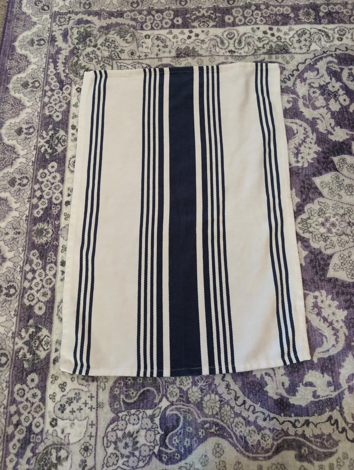 Urban Villa Kitchen Towels Blue White Striped 100% Cotton Set of 6, 20x30 Inch Oversized Dish Cloths, Highly Absorbent, Mitered Corners & Hanging Loop, Hand & Tea Towels, Dish Towels customer photo 1
