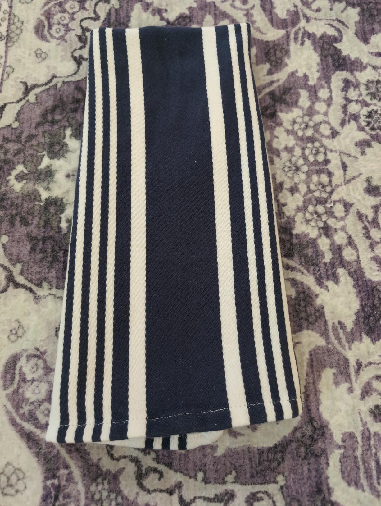 Urban Villa Kitchen Towels Blue White Striped 100% Cotton Set of 6, 20x30 Inch Oversized Dish Cloths, Highly Absorbent, Mitered Corners & Hanging Loop, Hand & Tea Towels, Dish Towels customer photo 2