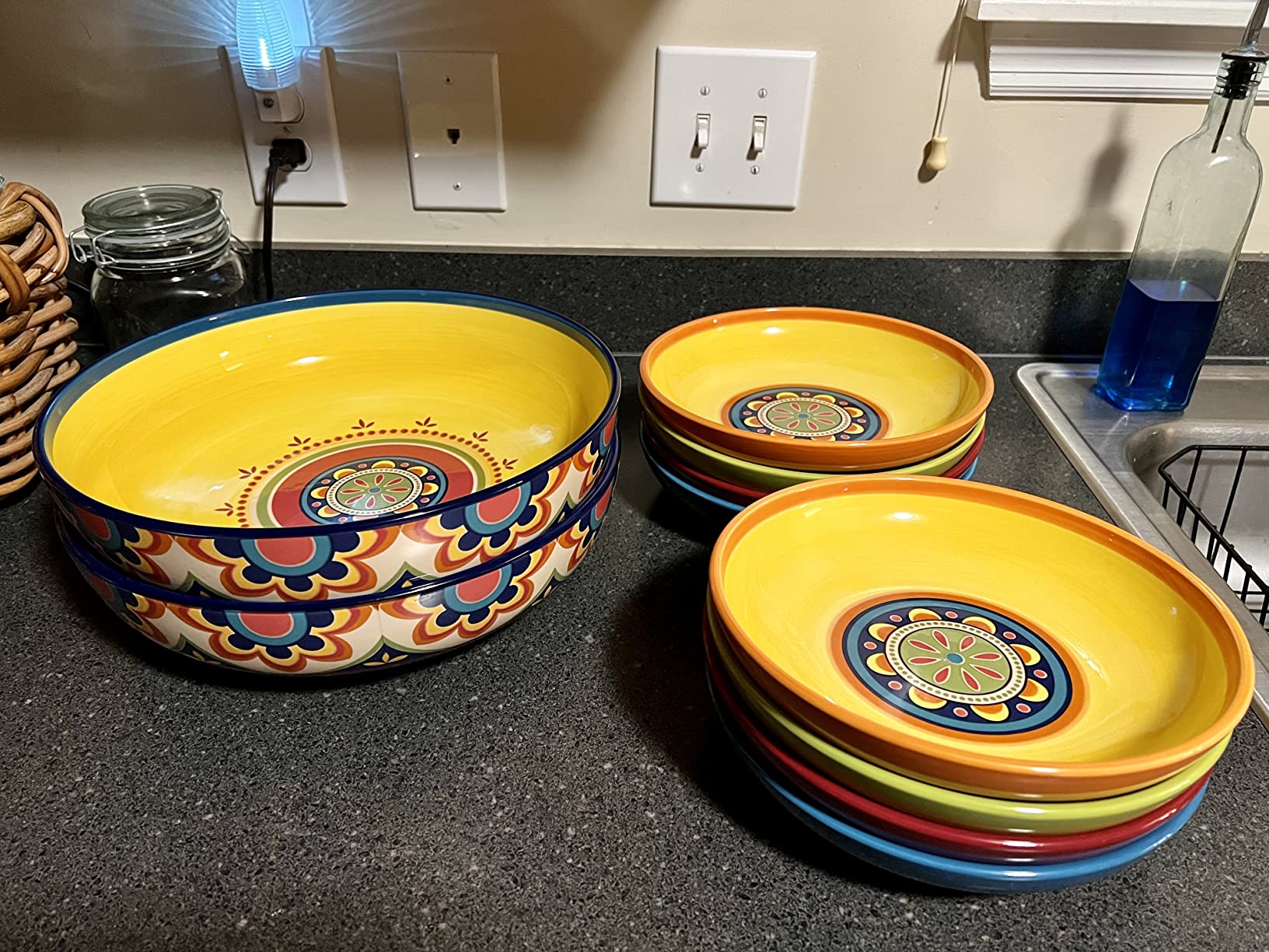 Bico Havana Ceramic Pasta Bowl, Set of 5(1 unit 214oz, 4 units 35oz), for Pasta, Salad, Microwave & Dishwasher Safe, House Warming Gift customer photo 2