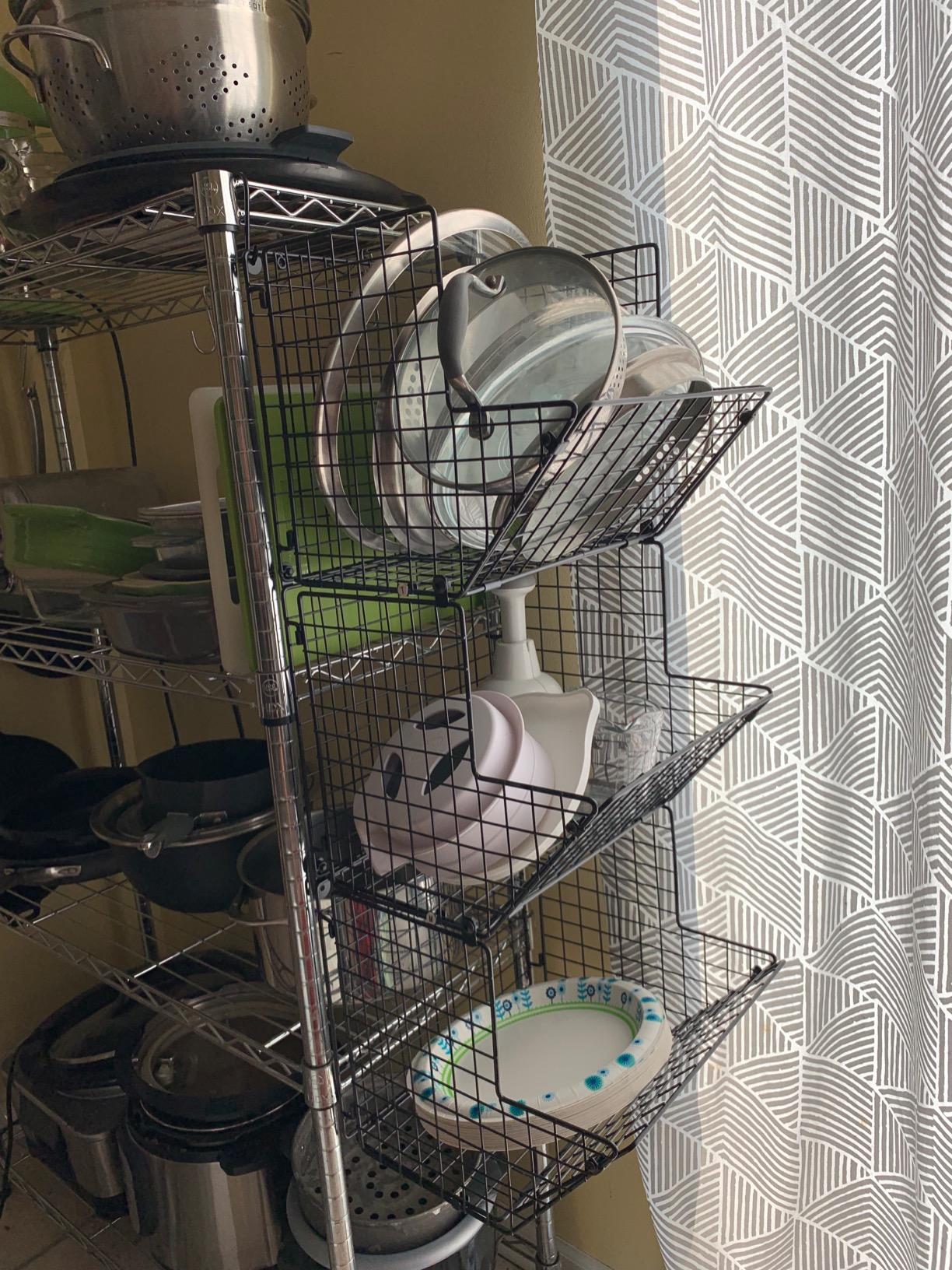 3-Tier Wall Hanging Fruit Baskets for Kitchen Organizing Fruits and Vegetables, Heavy-Duty Wall Basket for Storage, Wire Hanging Fruit Basket for Kitchen & Pantry customer photo 2
