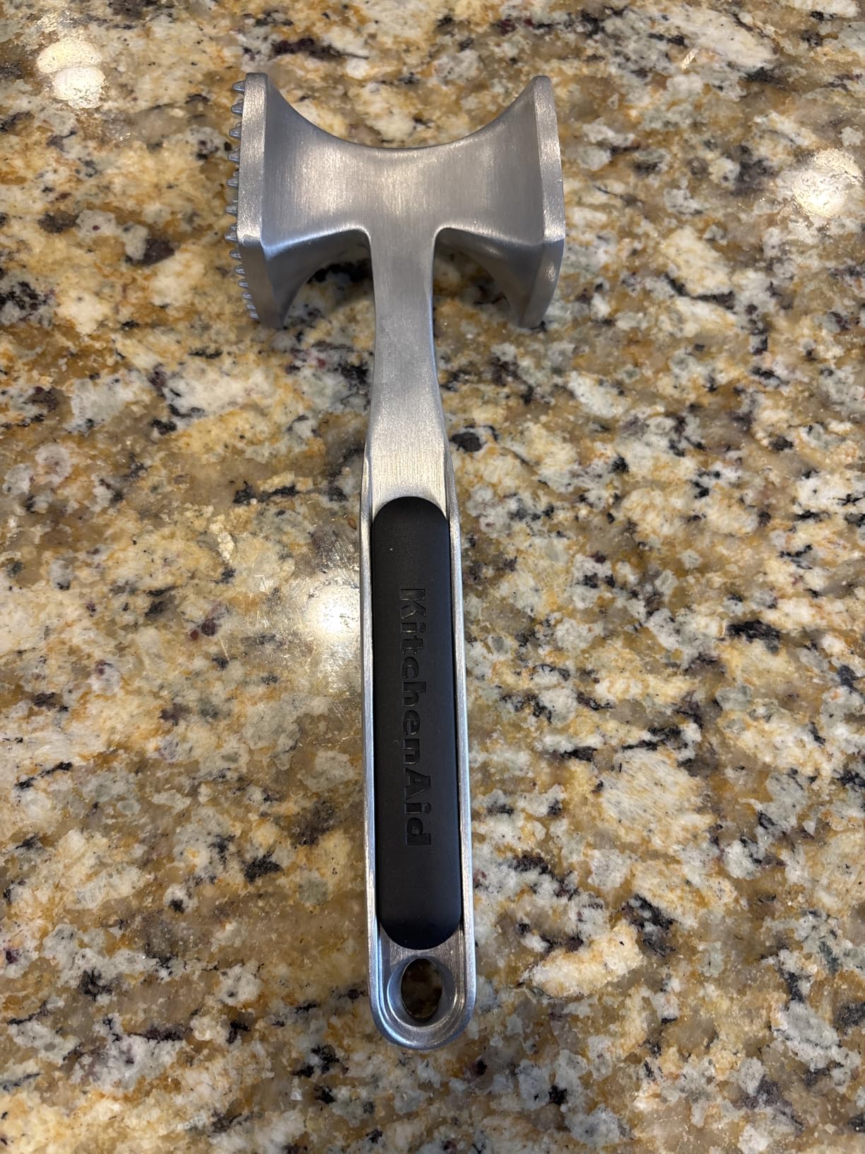 KitchenAid Gourmet Multi Sided Meat Tenderizer for Pounding Meats, Nuts, Shellfish, Hang Hole for Easy Storage, Hand Wash, One Size, Black customer photo 1