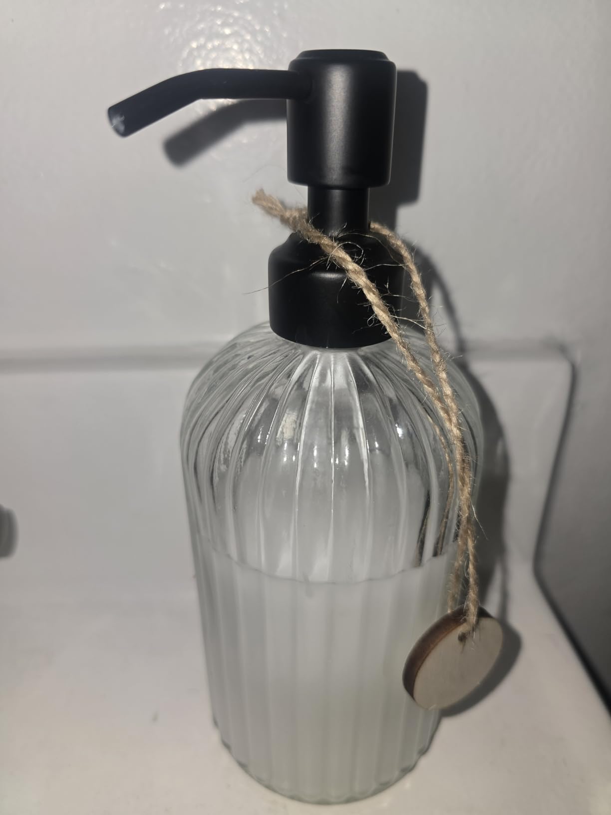 JASAI 18 Oz Clear Glass Soap Dispenser with Rust Proof Stainless Steel Pump, Refillable Liquid Hand soap Dispenser for Bathroom, Premium Kitchen Soap Dispenser customer photo 1