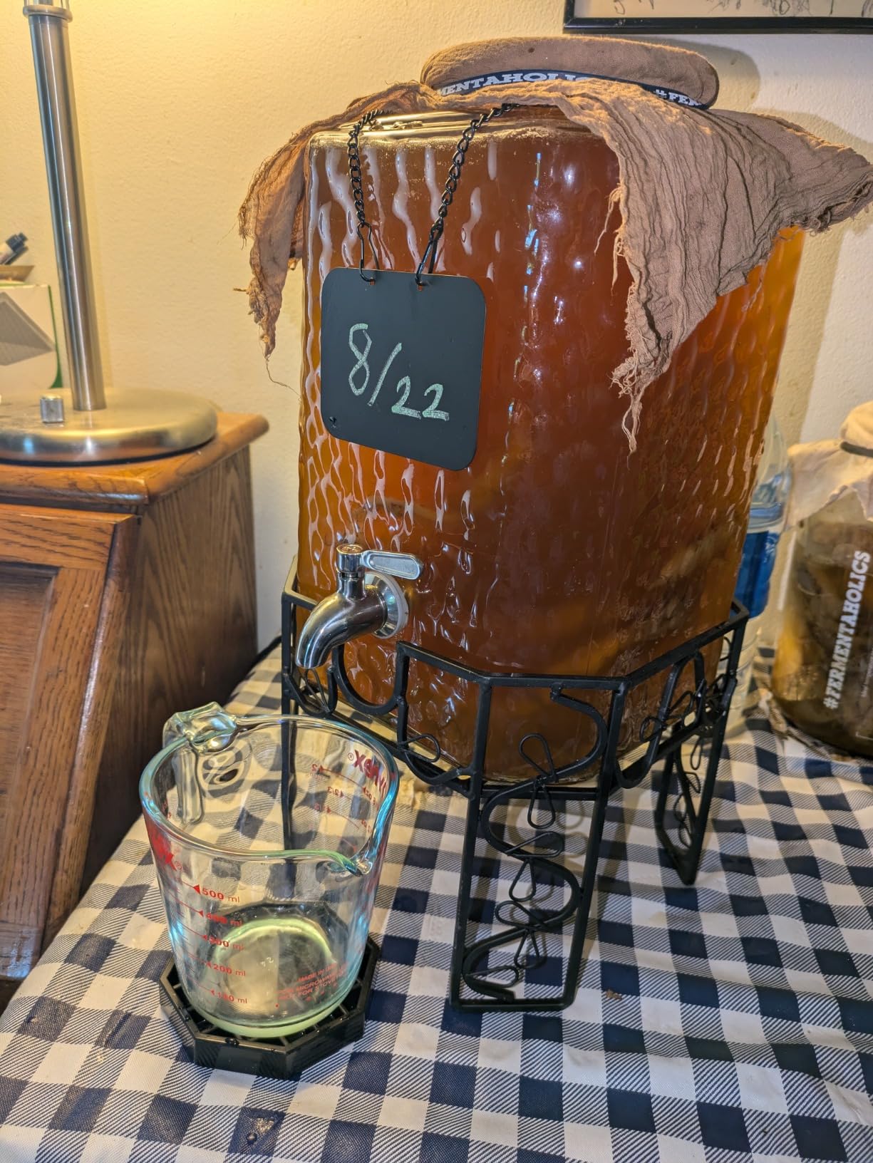 2.5 Gallon Glass Beverage Dispenser with Stainless Steel Spigot, Metal Stand, and Drip Tray - Mason Jar Style Drink Dispenser for Parties customer photo 1