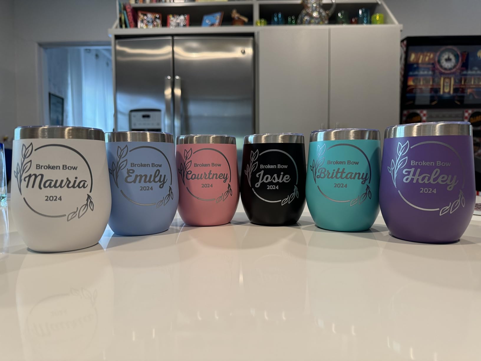 6 Pack 12 oz Stainless Steel Wine Tumbler with Lids, Double Wall Vacuum Insulated Travel Cup Including 6 Straws Set for Coffee, Cocktail, Drink, Tea and Beer customer photo 2
