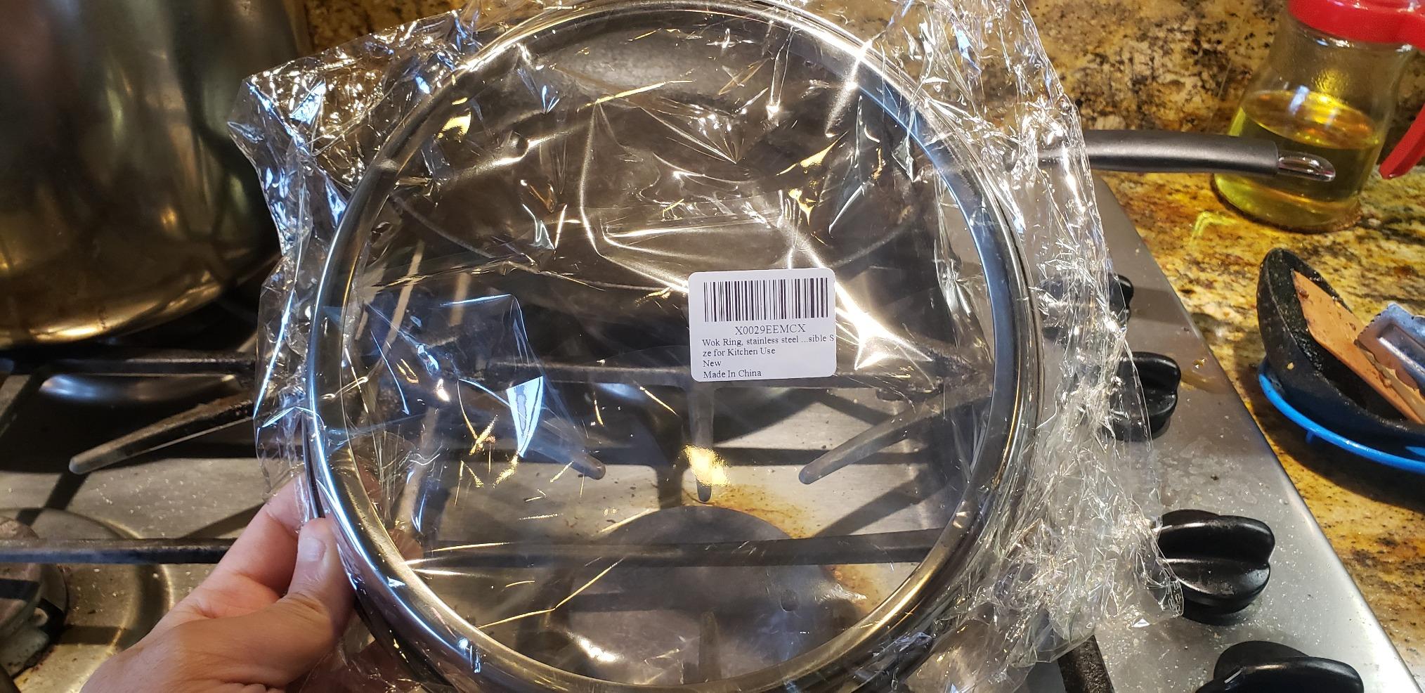 Wok Ring, stainless steel Wok Rack, 7¾-Inch and 9¾-Inch Reversible Size for Kitchen Use customer photo 2