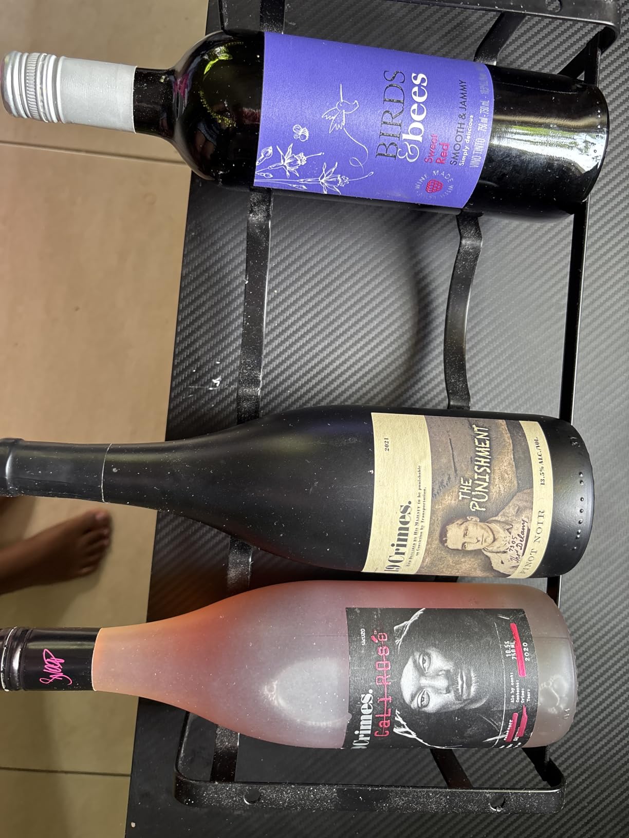 Amazon Basics Tabletop Stackable 4-Bottle Metal Wine Rack, Wine Storage, Space Saving, No Assembly Required, 3.74