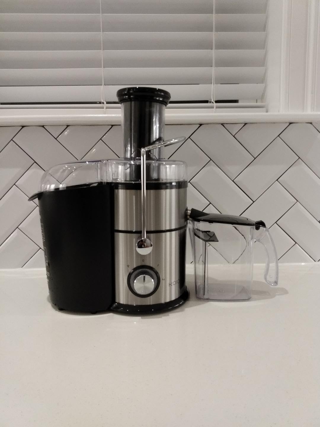 KOIOS 1300W Centrifugal Juicer Machines, High Juice Yield Juice Extractor with 3 inch Wide Feed Chute, Full Copper Motor & Titanium-Plated Filter, Easy Clean, 3 Speeds, BPA Free customer photo 2