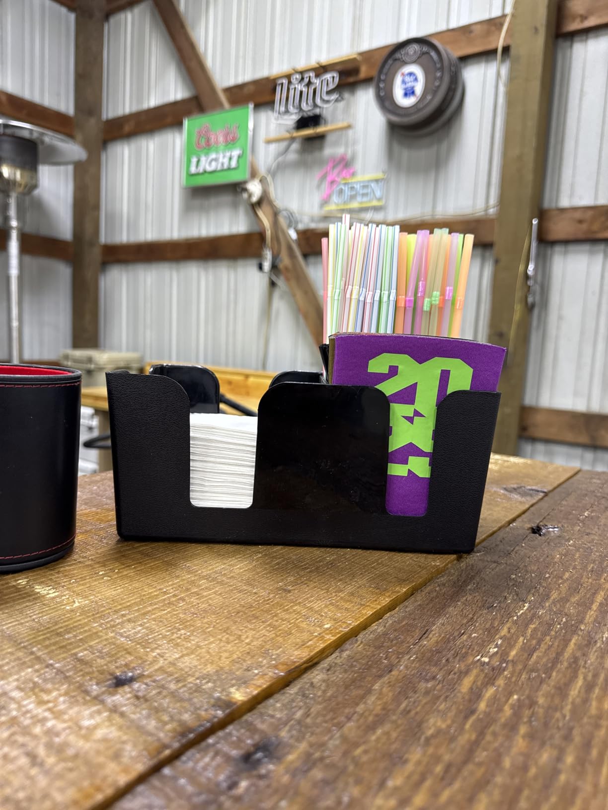 Restaurantware Bar Lux 9.5 x 5.8 x 4.2 Inch Bar Caddy - 6 Compartments Black Plastic customer photo 1