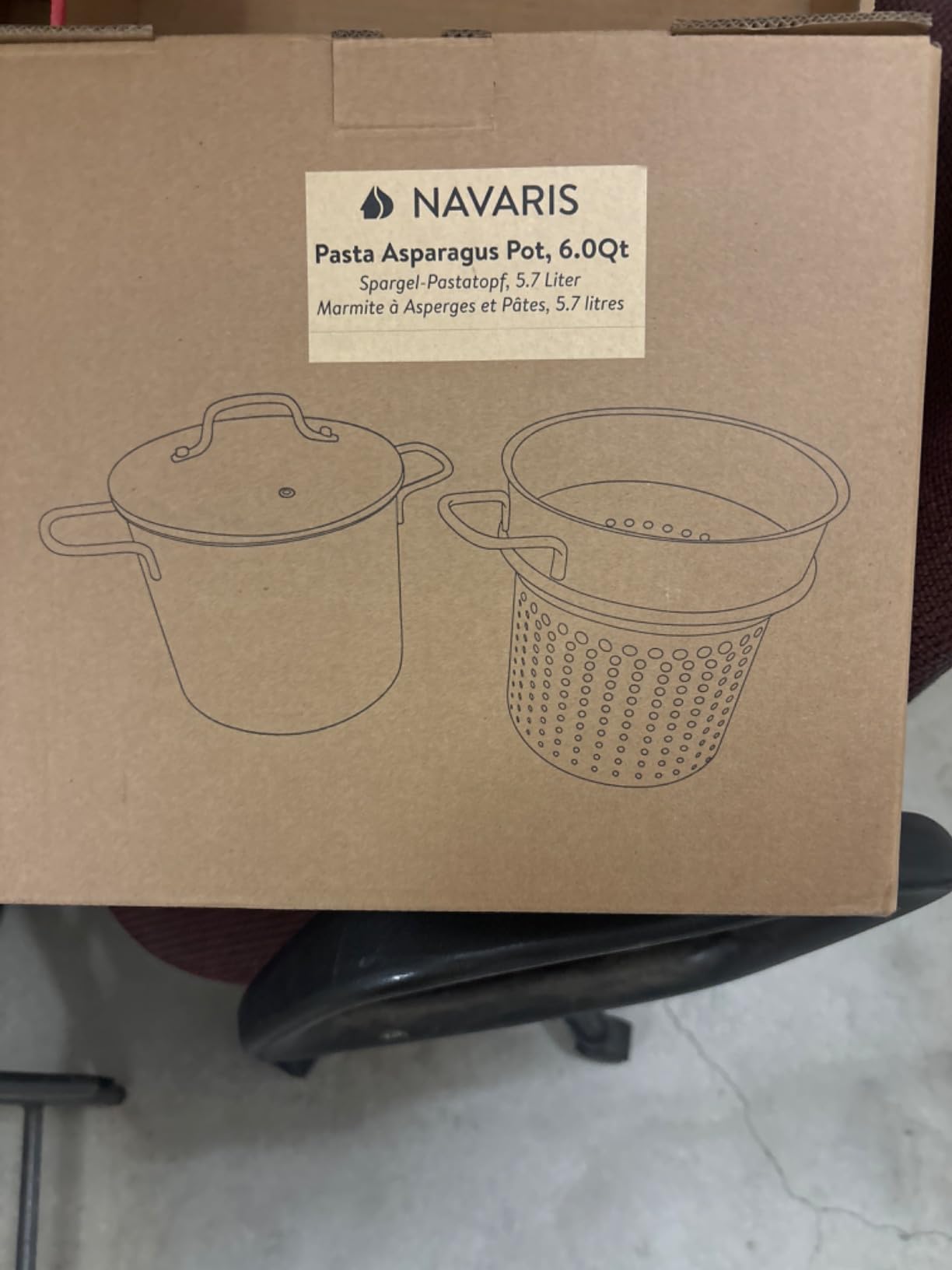 Navaris Asparagus Pot - Stainless Steel Asparagus Vegetable Steamer Spaghetti Pasta Stovetop Cooker with Removable Basket and Lid - BPA Free - 4.1 Qt customer photo 1